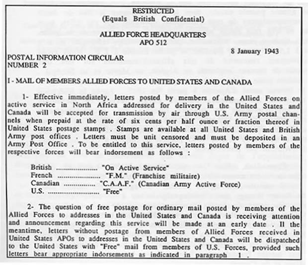 Note sur l'utilisation des timbres américains par les Français et Britanniques