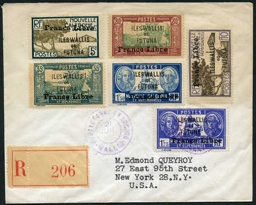 Wallis France-Libre sur lettre