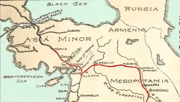 Ligne de chemin de fer taurus Express de bagdad vers Instanbul