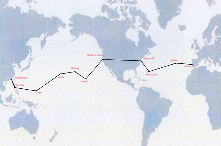 Trajet aérien Hong Kong Lisbonne 1941