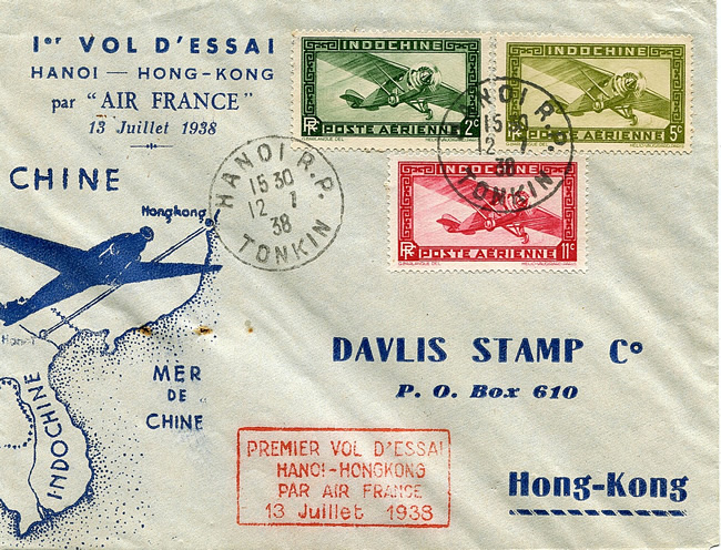 Premier vol d'essai Hanoi Hong Kong 13 juillet 1938