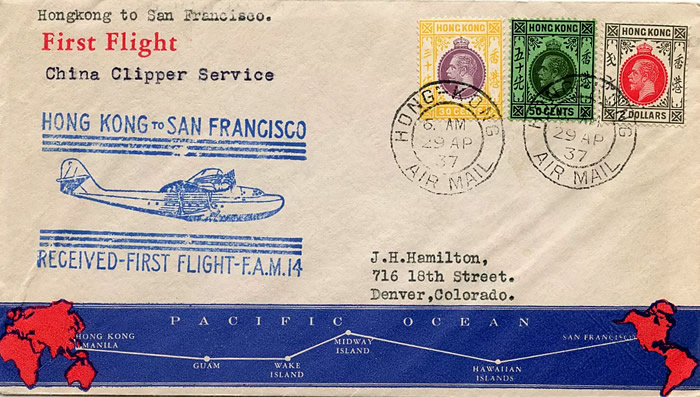 premier vol Hong Kong San Francisco par China Clipper
