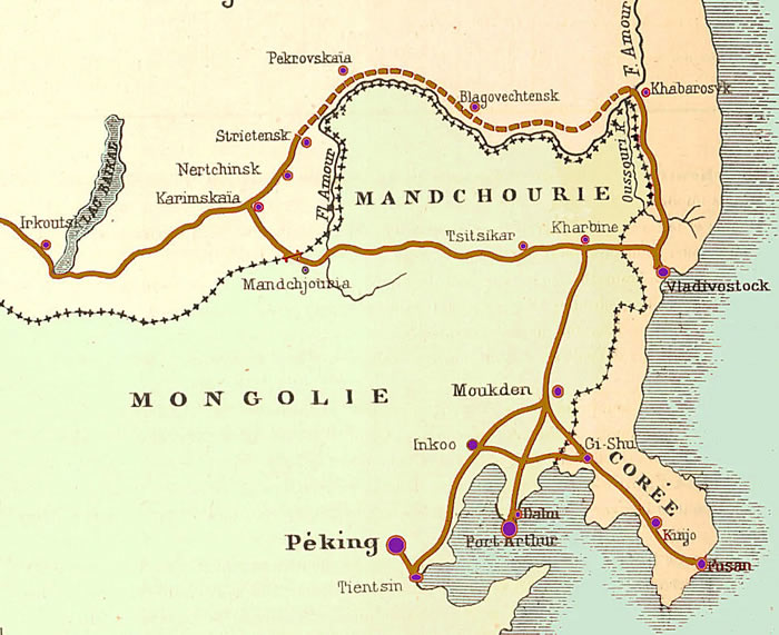 liaisons férroviaires au nord de la Chine pour rejoindre le transsibérien