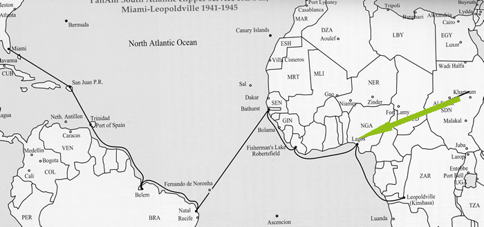 trajet Khartoum Lagos Miami