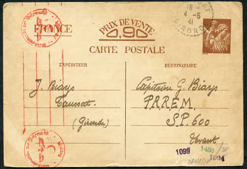 CP Interzone de métropole vers le Levant