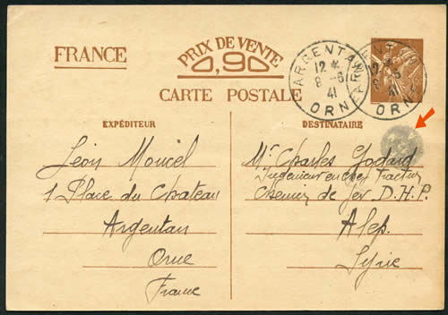 Carte interzones type 2 juin 1941