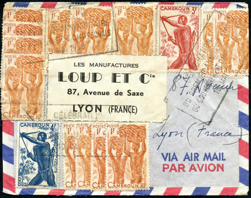 Griffe oblitérante sur lettre commerciale