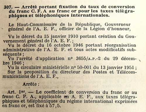 parité CFA franc or