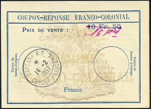 CFFC de france à 10F50 surcharge manuscrite 16 F émis en Guyane