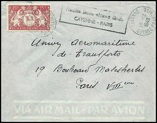 1er vol cayenne paris