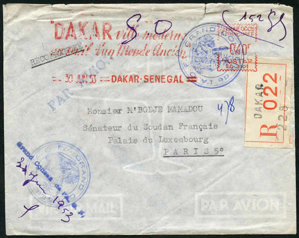 Lettre recommandée du Grand Conseil de l'AOF