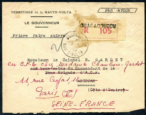 Lettre Gouverneur Haute-Volta
