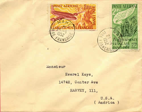 Poste Aérienne sur lettre