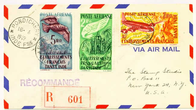 Timbres PA sur lettre