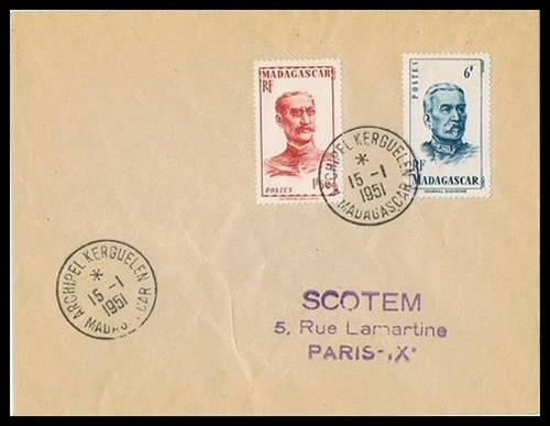 Cachet KERGUELEN / MADAGASCAR
