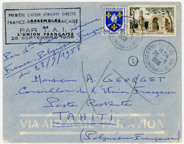 Rare utilisaton du tad Palais de l'Union Française pour un premier vol