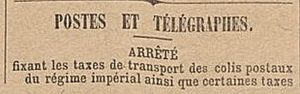 Tarifs colis postaux  28 octobre 1946