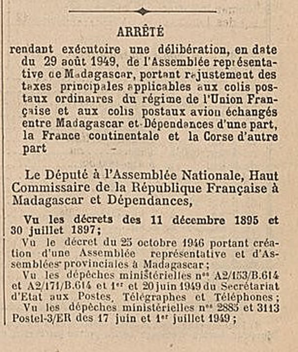 Colis postaux 1/9/49