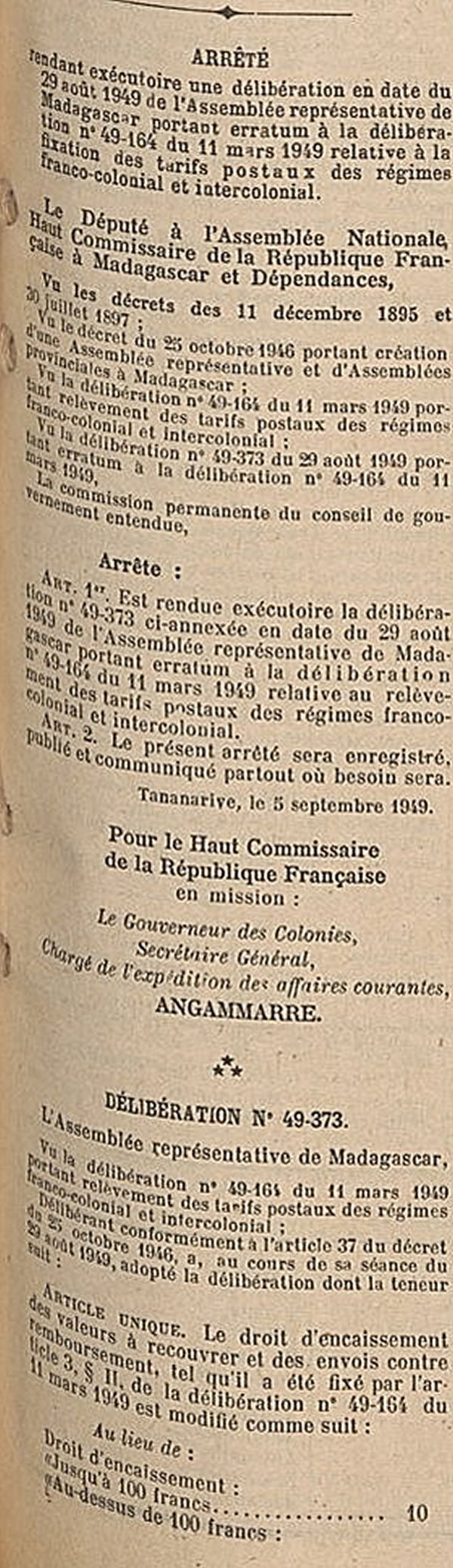 erratum tarif union française 5-9-49 