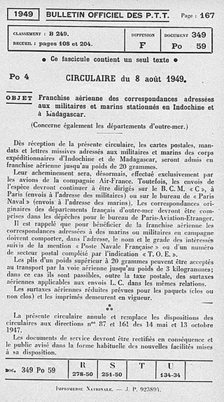 Texte officiel Franchise aérienne