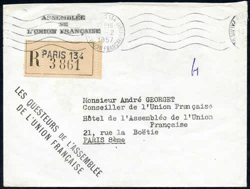 Recommandé oblitéré flamme