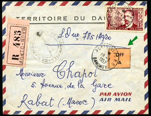 Etiquette OFF sur lettre de porto-novo