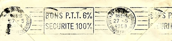 Flamme RBV Bons PTT Paris 134