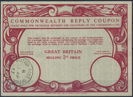 Coupon-réponse britannique émis à Tanger