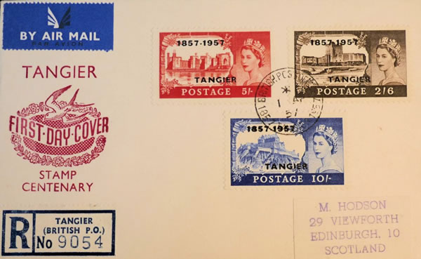 FDC timbre centenaire britannique à Tanger
