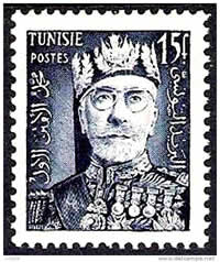 Lamine Pacha Bey, premier timbre sans RF