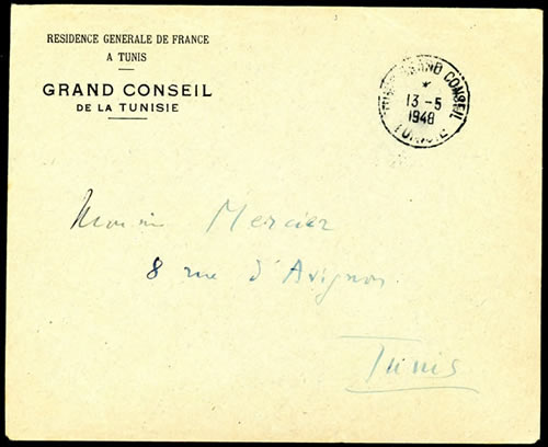 Lettre du Grand Conseil de Tunisie 1948