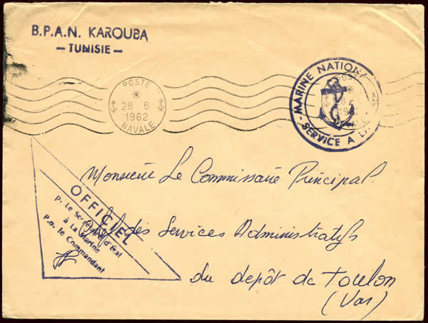 Oblitération mécanique poste navale