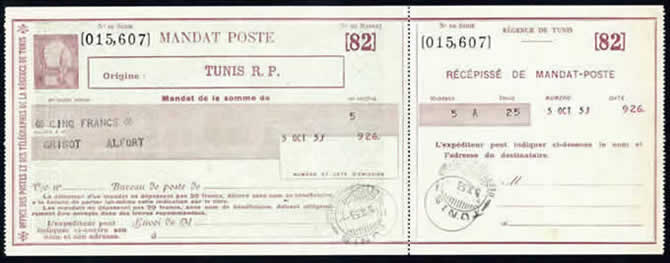 Formulaire de mandat "Régence de Tunis"