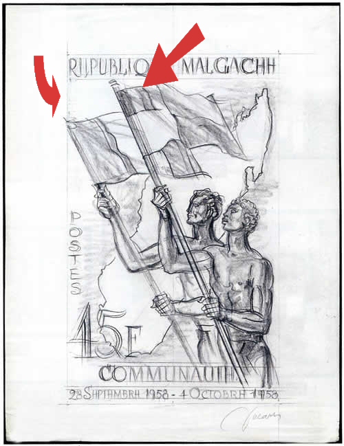 Maquette du timbre Communauté de Madagascar