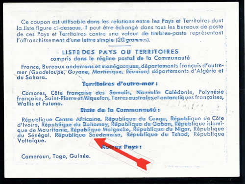 Verso Coupon-réponse