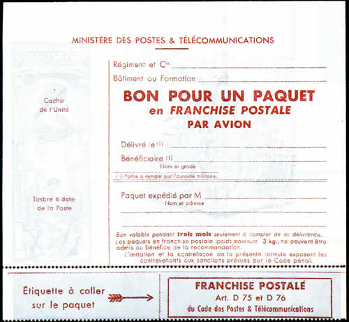 Bon pour un paquet "PAR AVION"