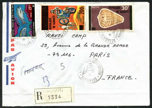 Surchargés sur lettre