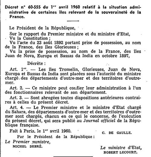 Décret Iles Eparses