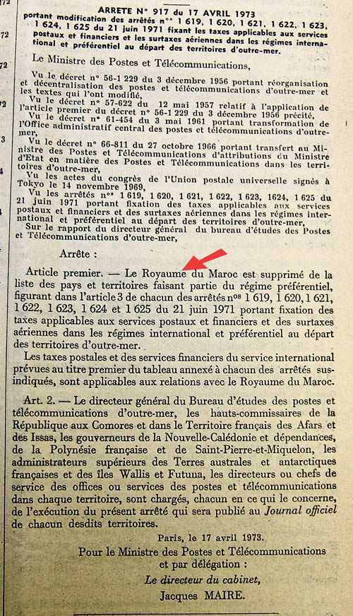 Le Maroc sort de la zone préférentielle
