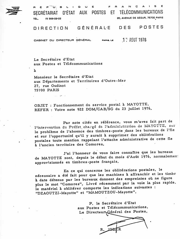 Arrivée des timbres de métropole