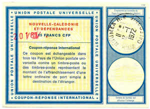 Nouvelle Calédonie surcharge tampon 20 sur 16 sur 15FCFP Vi 19