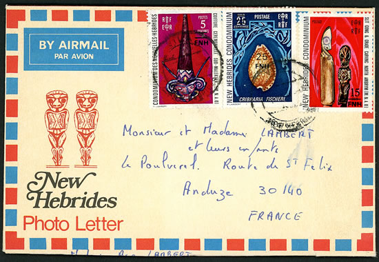 Lettre nature avec timbres surchargés FNH