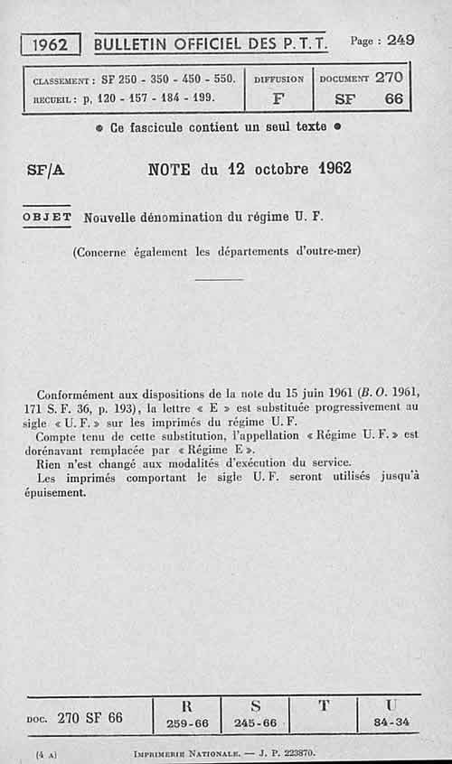 remplacement UF par E