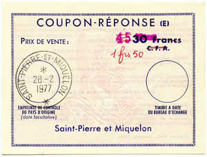 surcharge à main en francs métropoloitains