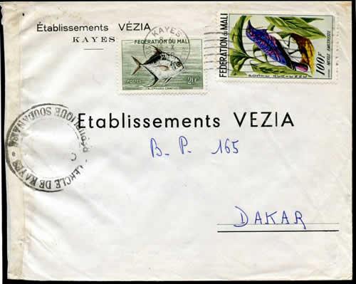 Oiseau 100F sur lettre