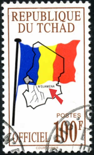 Timbre officiel légende NDjamena