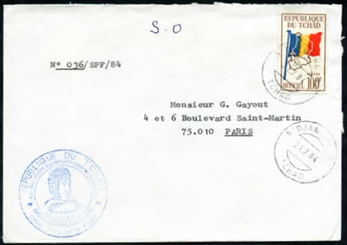 Timbre Officiel sur lettre