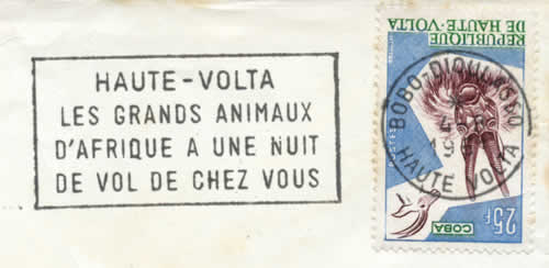 Oblitération mécanique "Grand animaux ... Bobodioulasso