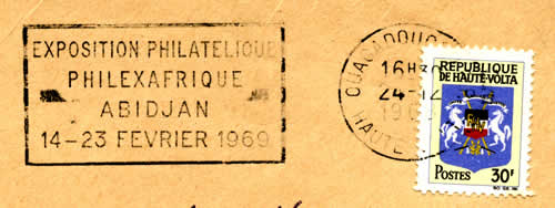 Oblitération mécanique Philexafrique 1969
