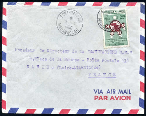 Timbre CCTA sur lettre